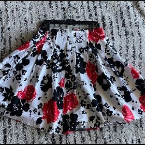 Floral A-line Pleated Skirt